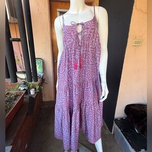 Natalie Martin "January" lavender pink silk maxi dress Small